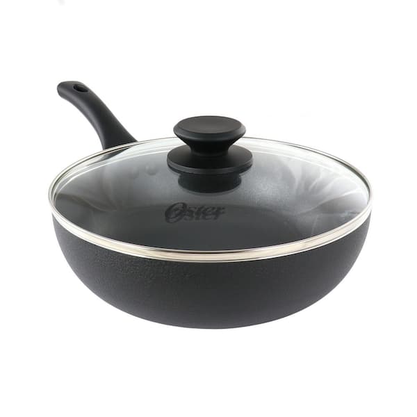 Oster Ashford 5 qt. Aluminum Nonstick Saute Pan in Black with