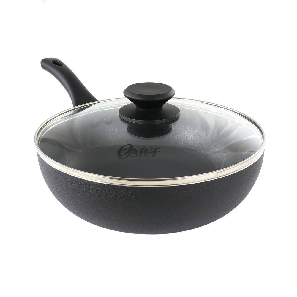 Oster Ashford 9.5 in. Aluminum Nonstick Wok with Lid 985119690M The