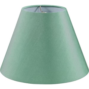 Mix and Match 9 in. Green Sateen Fabric Empire Lamp Shade with Spider Fitter