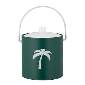 PASTIMES Palm Tree 3 qt. Tropic Green Ice Bucket with Acrylic Cover