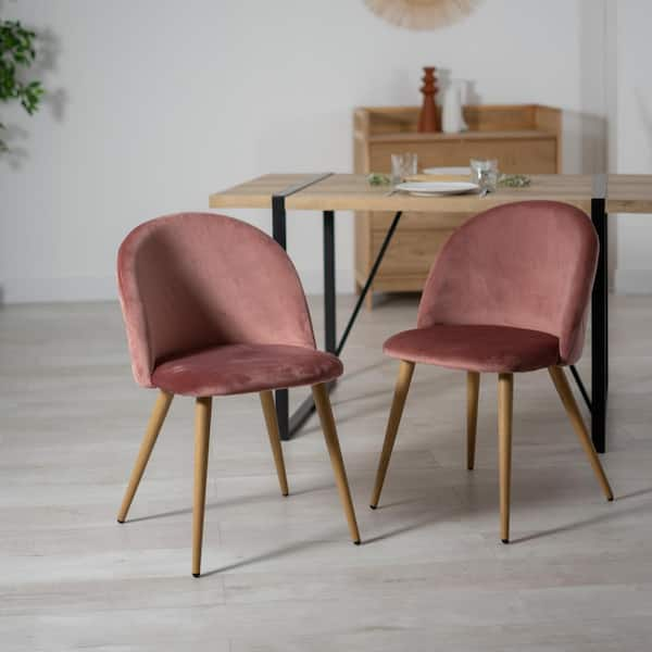 zomba pink velvet dining chair