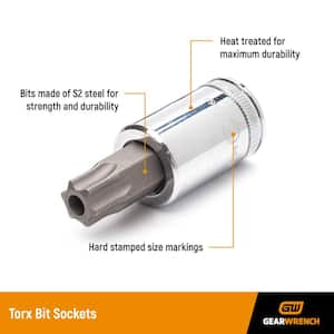 1/4 in. and 3/8 in. Drive Torx Bit Socket Set (12-Pieces)