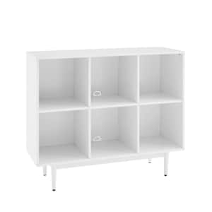 Liam 36 in. White Engineered Wood 6-Shelf Accent Bookcase