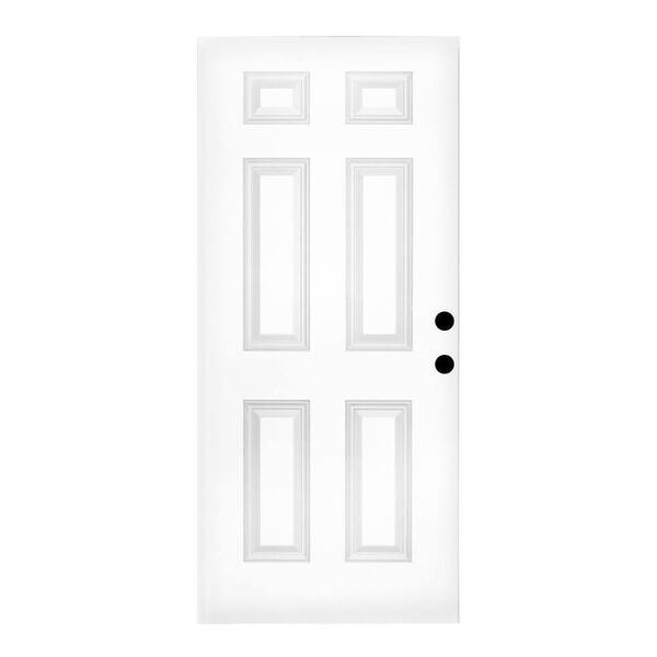 Steves & Sons 32 in. x 79 in. Premium White 6-Panel Primed Steel Front Door Slab