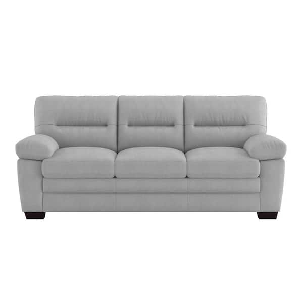 EVERGLADE HOME Solomon 84 in. Round Arm Fabric Straight in Gray