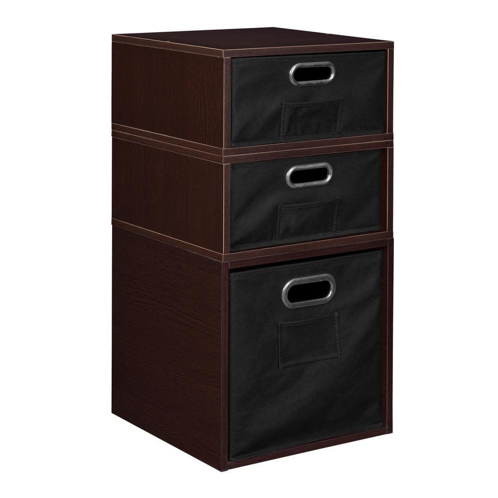 26 in. H x 13 in. W x 13 in. D Wood 3- Cube Organizer