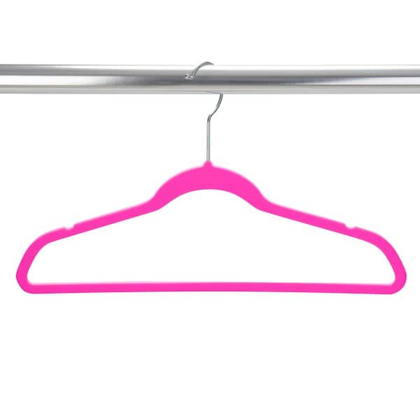 Kids 50 Pack Plastic Velvet Shirt Hangers in Neon Colors