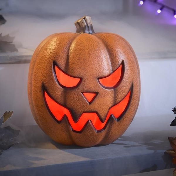 10 in. Halloween Classics Plug-in LED Spooky Jack-O-Lantern