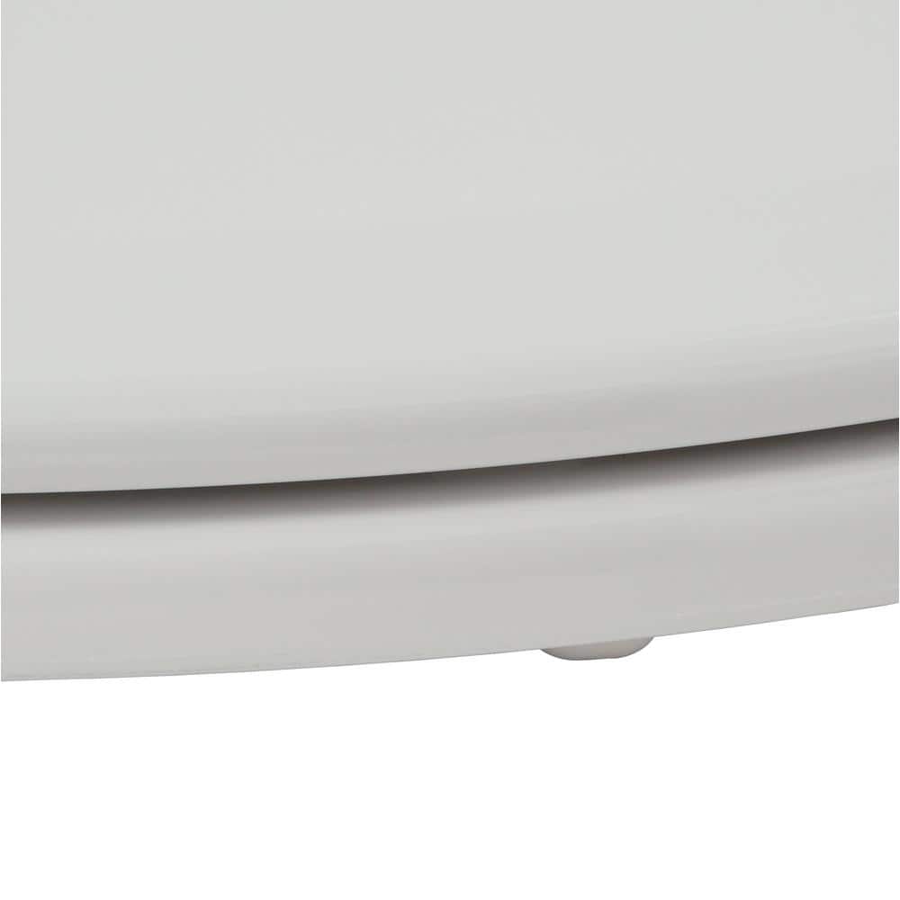 Cotton White Elongated Molded Wood Toilet Seat