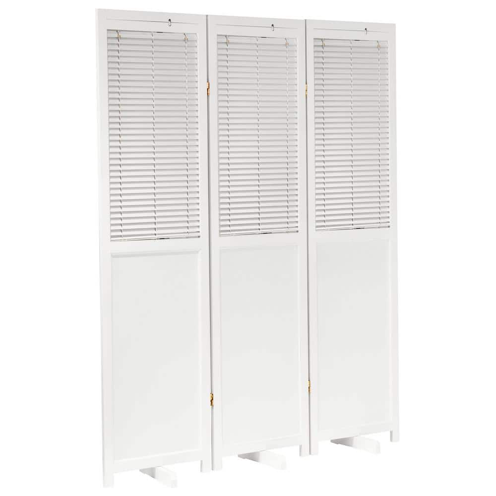 White Pine 6 ft. Tall Folding Shutter Room Divider