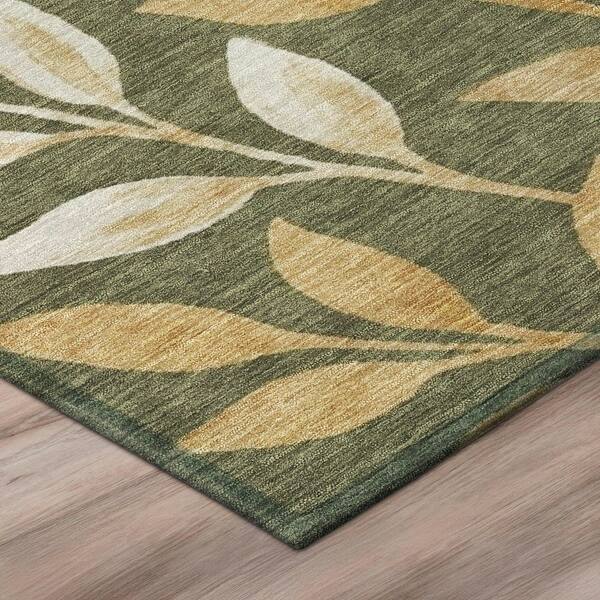 Chantille Machine Washable Indoor/Outdoor Abstract ACN3033 Olive 10 ft. x 14 ft. Area Rug