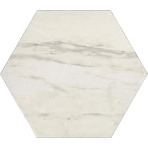 Perpetuo Timeless White 8 in. x 9 in. Color Body Porcelain Hexagon Floor and Wall Tile (9.37 sq. ft./case)