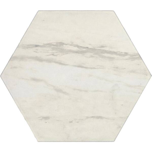 Daltile Perpetuo Timeless White 8 in. x 9 in. Color Body Porcelain Hexagon Floor and Wall Tile (449.76 sq. ft./pallet)