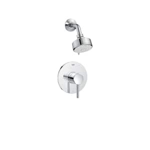 Concetto 1-Handle Wall Mount Shower Trim Kit in StarLight Chrome with Shower Arm - 1.75 GPM (Valve Not Included)