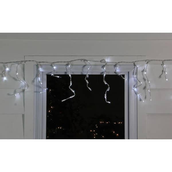 6.75 ft. 100-Light Pure White LED Wide Angle Icicle Lights