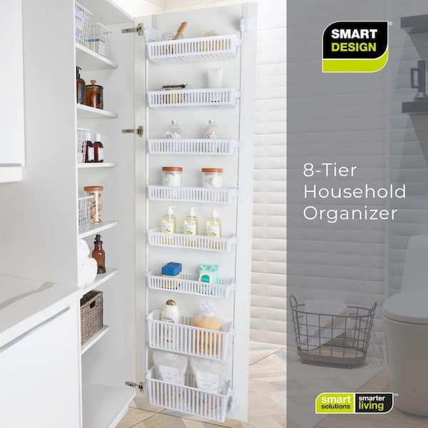 Smart Design 8-Tier Over-The-Door Hanging Pantry Organizer with 2