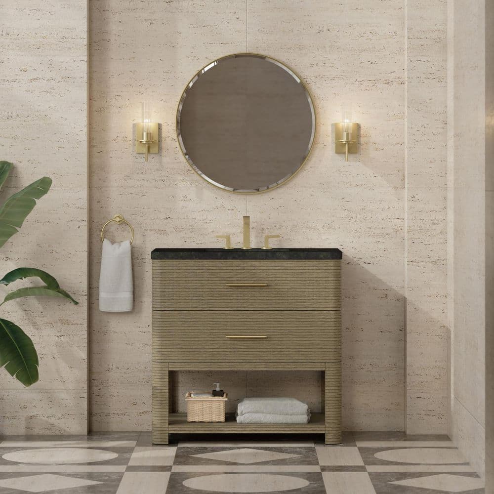 Lucian 36.0 in. Single Bath Vanity in Pebble Oak with Phantome Engineered Composite Top price history on PriceWatchPro