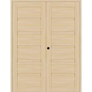 Louver 48 in. x 84 in. Right Hand Active Loire Ash Wood Composite Double Prehung Interior Door