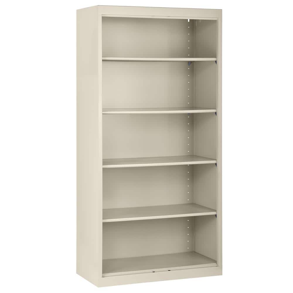 Putty Adjustable Steel 72" Bookcase with Reversible Shelves