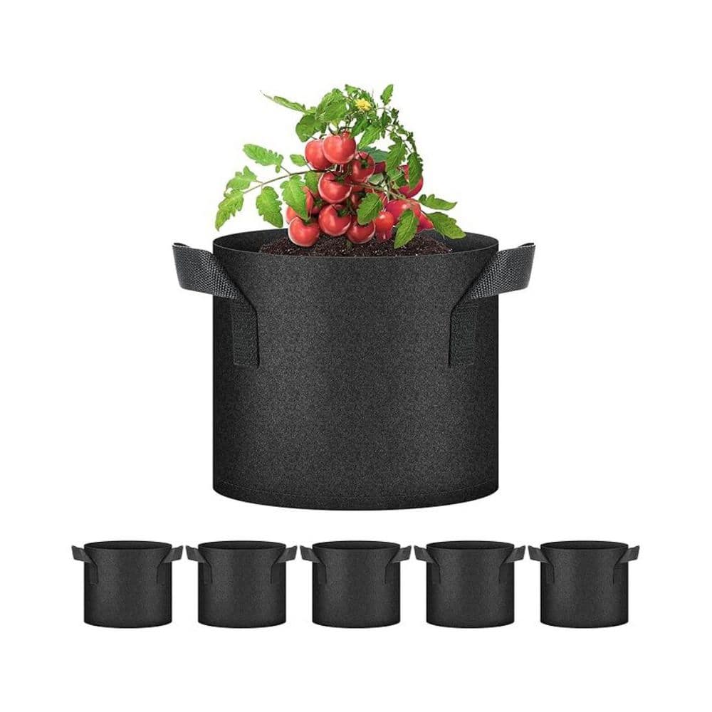 5-Pack 3 Gallon Black Aeration Nonwoven Fabric Plant Pots with Handles Heavy Duty Indoor Outdoor Gardening Planter price history on PriceWatchPro