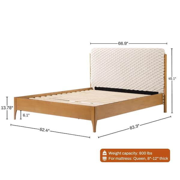 hamhamページ LuxenHome Beige Quilted Upholstered Headboard with