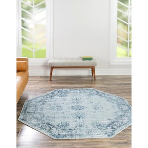 Sofia Casino Light Blue 7 ft. 10 in. x 7 ft. 10 in. Area Rug