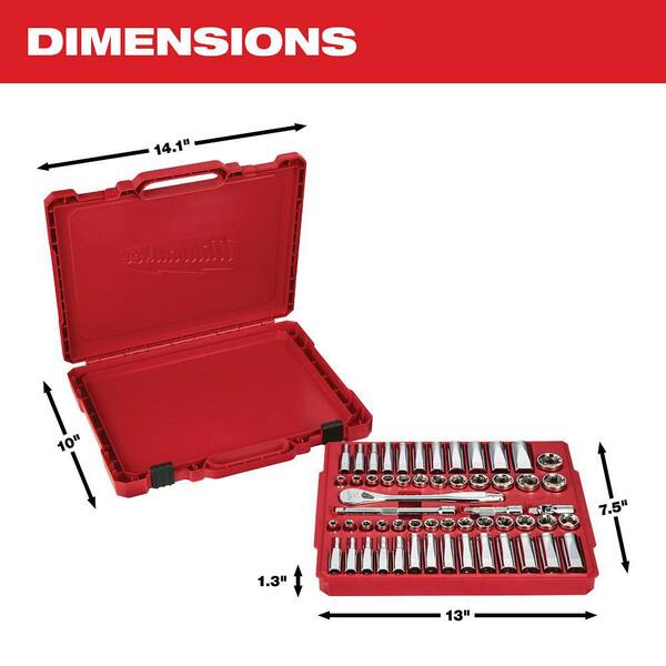 Milwaukee - 3/8 in. Drive Metric Ratchet and Socket Mechanics Tool Set (32-Piece)