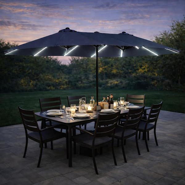 best patio picnic table with umbrella hole Round Picnic Table Bench Set with 4 Benches and Umbrella Hole for Patio Lawn