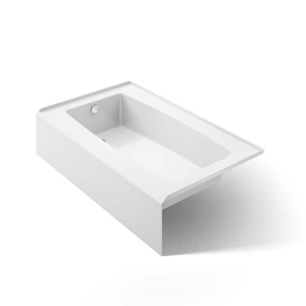 Elmbrook 60 in. x 36 in. Soaking Bathtub with Left-Hand Drain in White