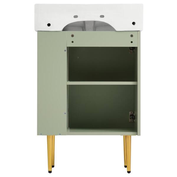 Virubi 21.6 in. W Freestanding Single Sink Green Bath Vanity with