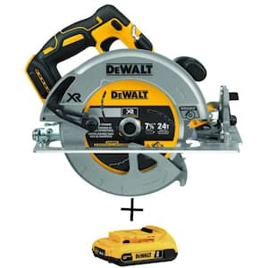 20V MAX XR Cordless Brushless 7-1/4 in. Circular Saw with Brake and 20V MAX Compact Lithium-Ion 2.0Ah Battery