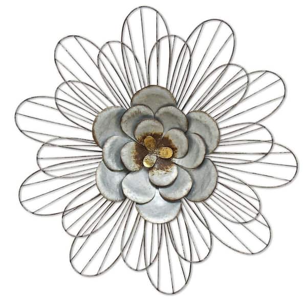 6 Pieces Metal Flowers Outdoor Decor, 8 Inch Wall Art 3D Daisy Decor  Elegant