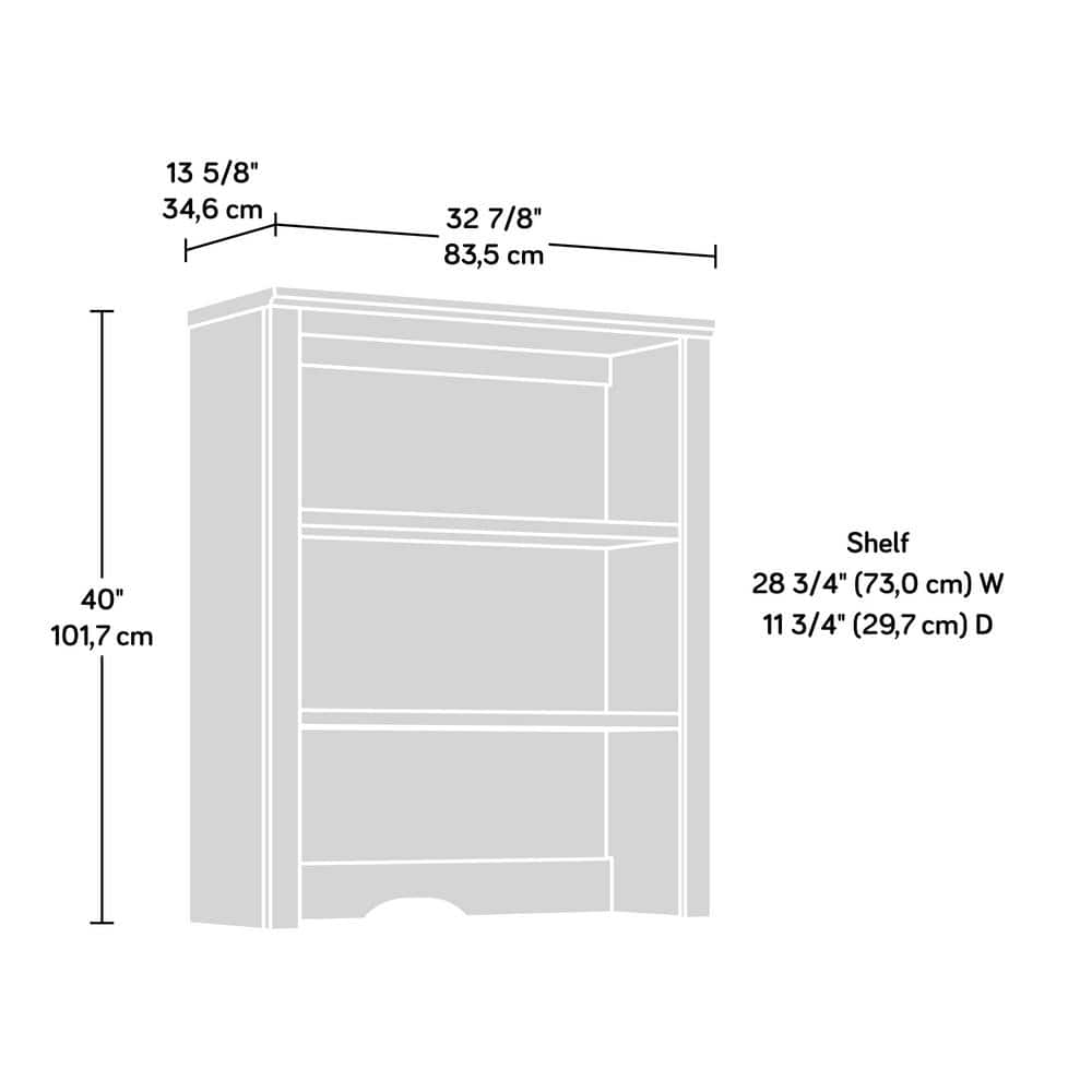 Chalk Oak 2-Shelf Library Hutch for Cabinets