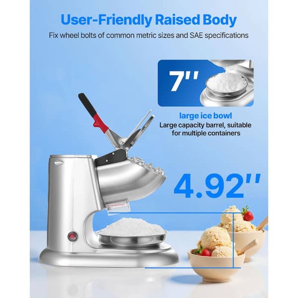 SKYSHALO Ice Crusher Machine for Home Use, 220 lbs. /hr, 4-Blade