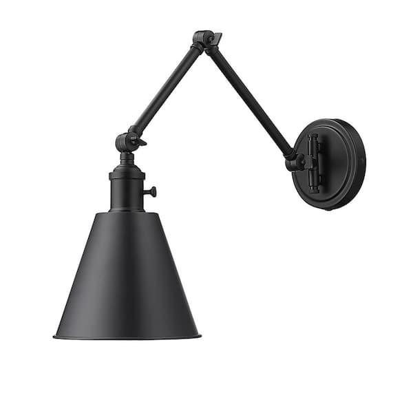 Unbranded Gayson 7.5 in. 1-Light Matte Black Wall Sconce with Clear Glass Shade and No Bulb Included