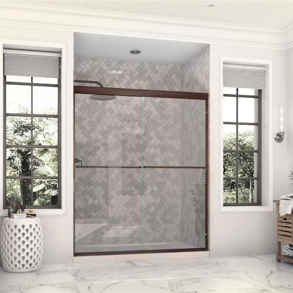Holcam Eurolite 58 in. x 70.5 in. Frameless Sliding Shower Door in Oil Rubbed Bronze