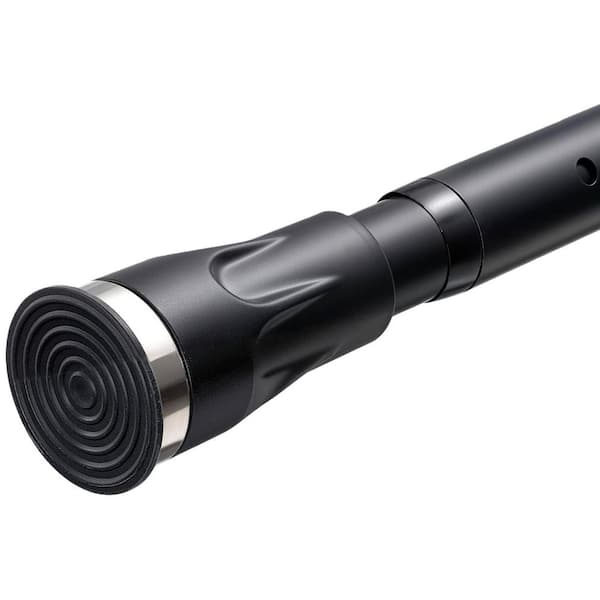 Black Stainless Steel 42 in. - 115 in. Adjustable Heavy Duty Tension Curtain Rod for Bathroom Closet Windows