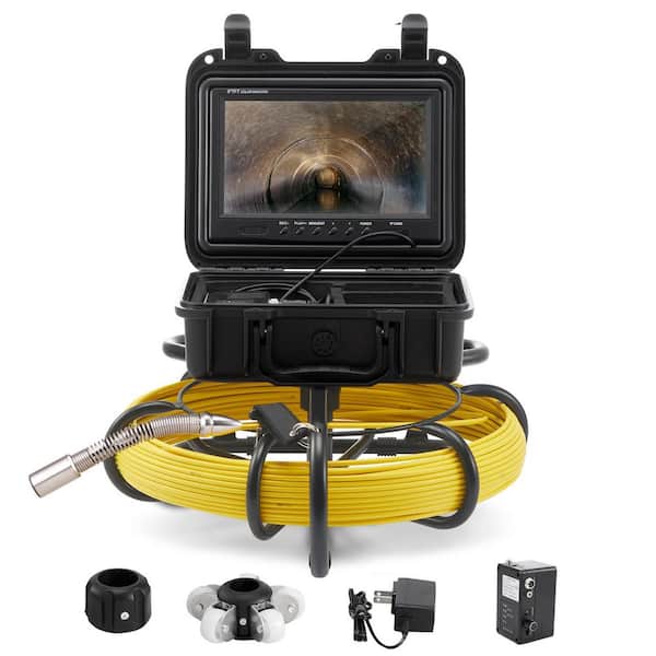 230 ft. Sewer Camera, 9 in. Screen, IP68, DVR, 16GB SD, 12 LEDs, for Pipe, Drain, Duct Inspection System