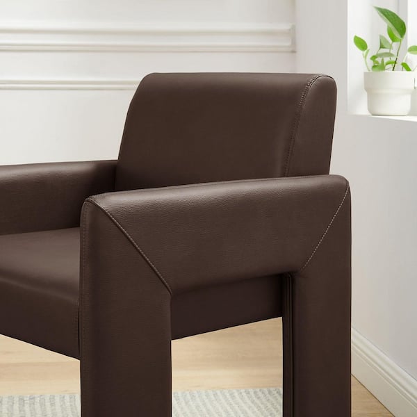 MODWAY Daven Vegan Leather Dining Armchair in Espresso EEI-7443