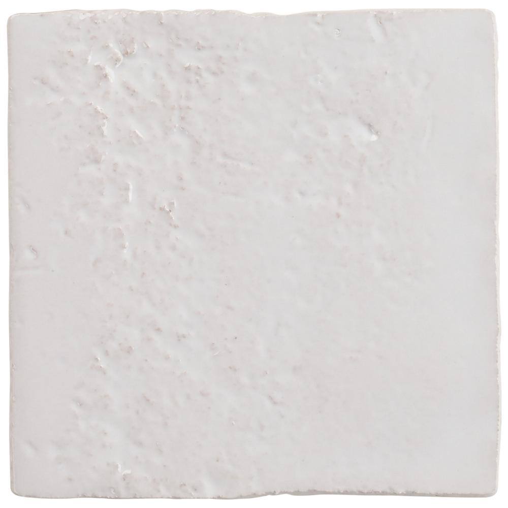 Glossy White Textured Ceramic 5x5 Wall Tile