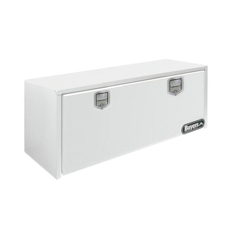 18 in. x 18 in. x 48 in. White Steel Underbody Truck Tool Box