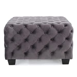 Jaymee Grey Square Ottoman