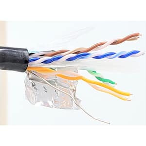 250 ft. 23 AWG/8-Conductors Solid Cat6 STP Outdoor Bulk Ethernet Cable in Black