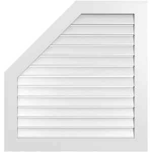 38 in. x 40 in. Octagonal Surface Mount PVC Gable Vent: Functional with Standard Frame