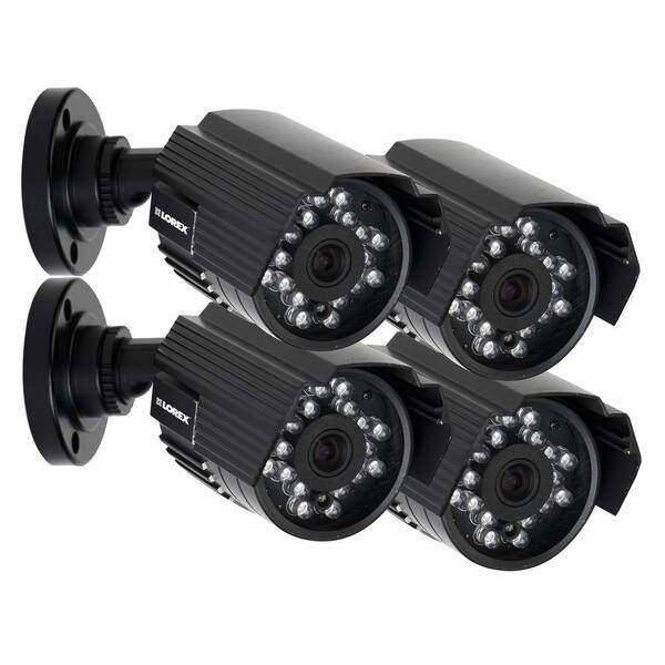 Lorex 600TVL Wired Super Resolution Weatherproof Indoor/Outdoor Security Camera with Night Vision (4-Pack)