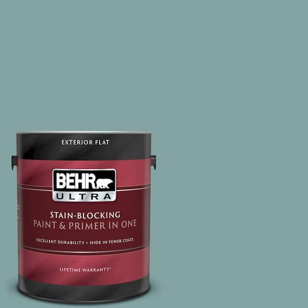 BEHR ULTRA 1 gal. #UL220-17 Venus Teal Flat Exterior Paint and Primer in One