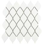 Adagio Glossy White 10-5/8 in. x 11-1/8 in. x 5 mm Porcelain Mosaic Tile