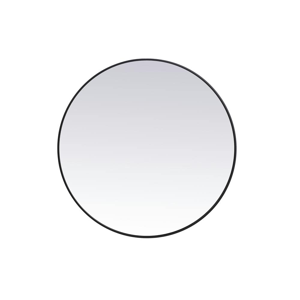 Black 39 in. W x 39 in. H Round Vanity Mirror WM9678Black - The Home Depot
