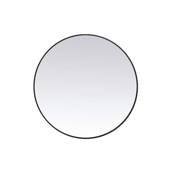 Unbranded Medium Round Black Modern Mirror (39 in. H x 39 in. W)