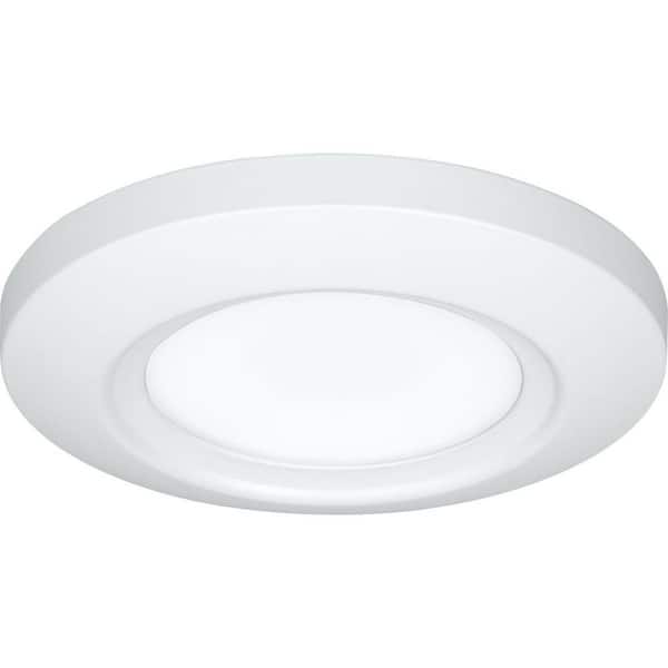 Emblem Collection 5-1/2 in. Slim-Line White Low Profile Integrated LED Surface Flush Mount